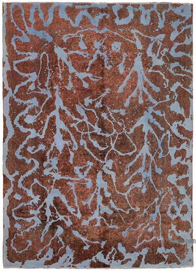 Overdyed Vintage El Dokuma Oryantal Halı - 283 cm x 388 cm