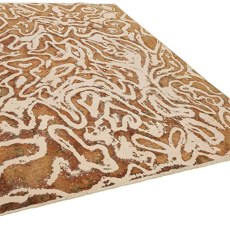 Overdyed Vintage El Dokuma Oryantal Halı - 259 cm x 350 cm - K0070526