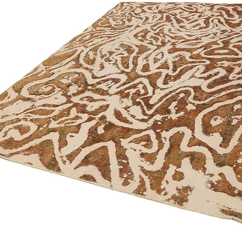 Overdyed Vintage El Dokuma Oryantal Halı - 259 cm x 350 cm - K0070526