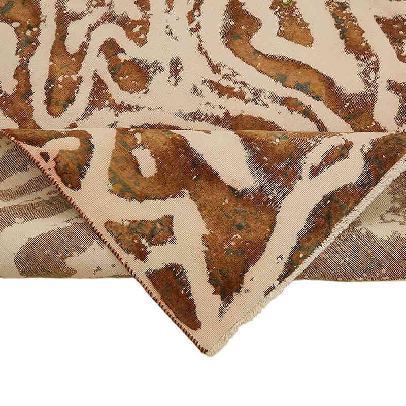 Overdyed Vintage El Dokuma Oryantal Halı - 259 cm x 350 cm - K0070526