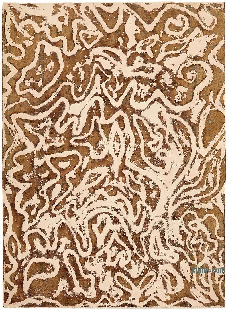 Overdyed Vintage El Dokuma Oryantal Halı - 259 cm x 350 cm - K0070526