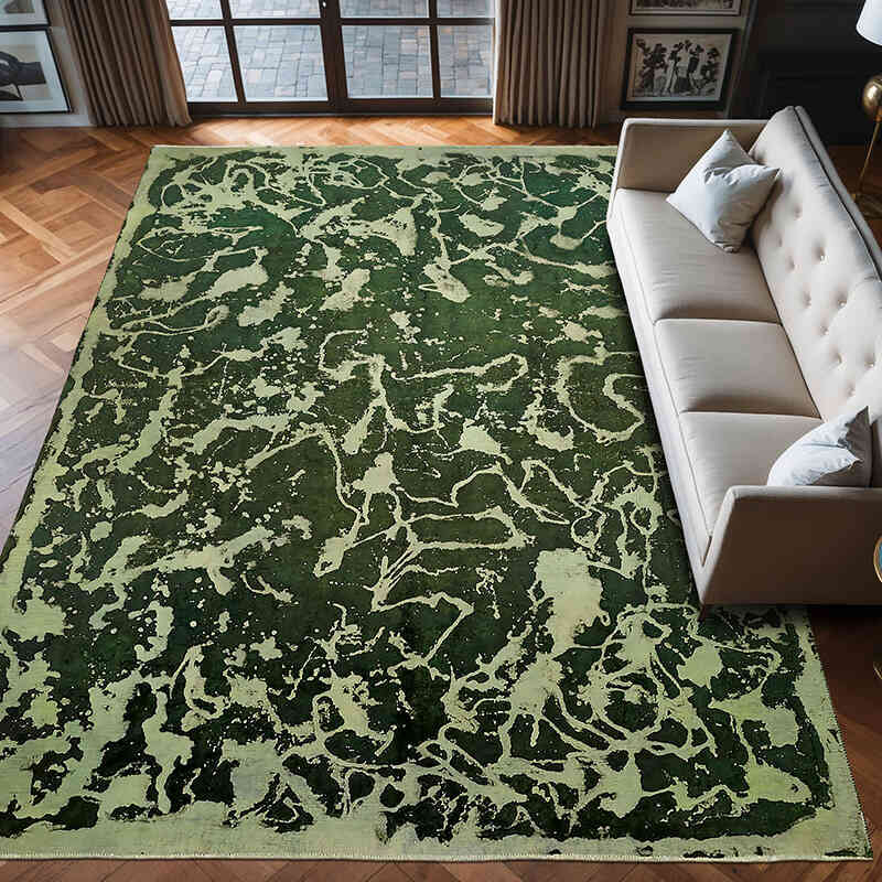 Alfombra Oriental Vintage Teñida a Mano Sobretintada - 262 cm x 374 cm - K0070529