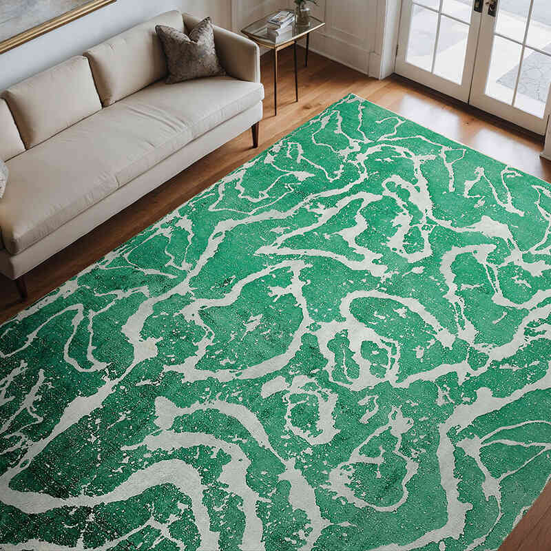 Alfombra Oriental Vintage Teñida a Mano Sobretintada - 280 cm x 364 cm - K0070531