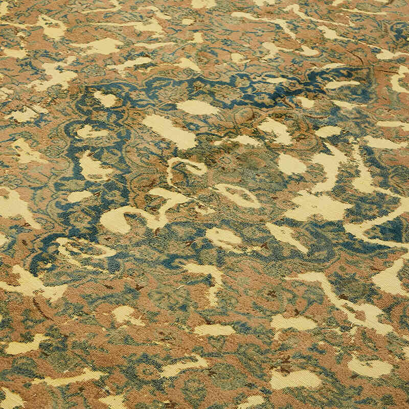 Overdyed Vintage El Dokuma Oryantal Halı - 276 cm x 370 cm - K0070534