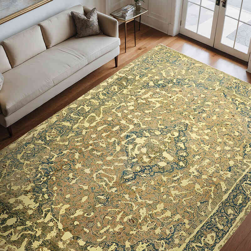Overdyed Vintage El Dokuma Oryantal Halı - 276 cm x 370 cm - K0070534