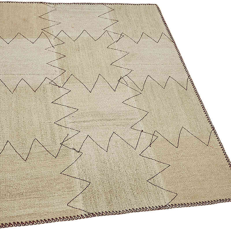 Alfombra Kilim de Cáñamo con Patchwork - 93 cm x 129 cm - K0070547