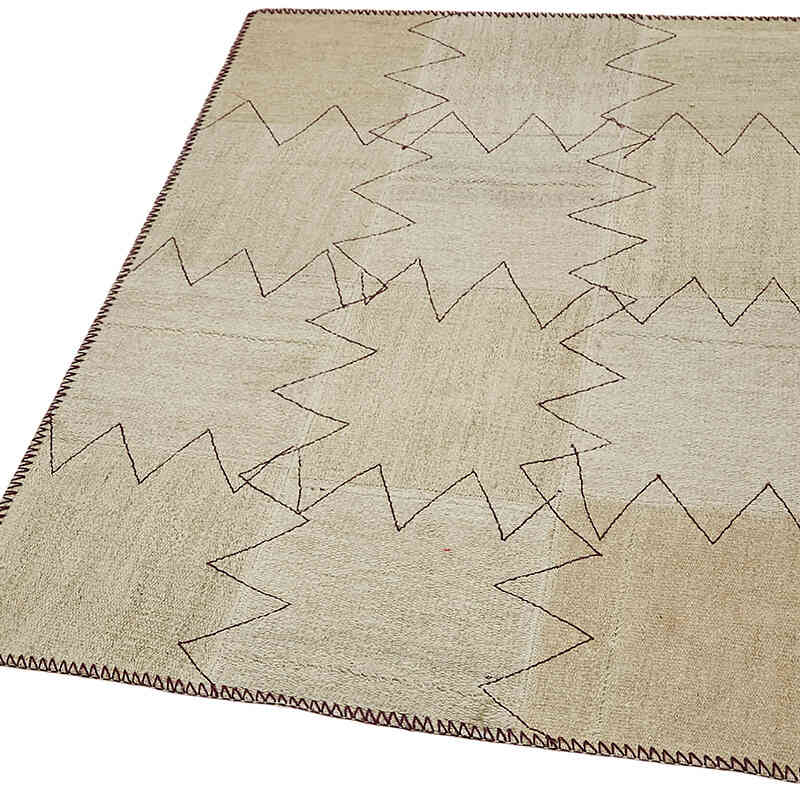 Alfombra Kilim de Cáñamo con Patchwork - 93 cm x 129 cm - K0070547