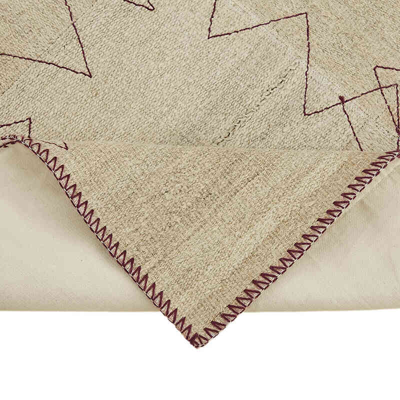 Alfombra Kilim de Cáñamo con Patchwork - 93 cm x 129 cm - K0070547