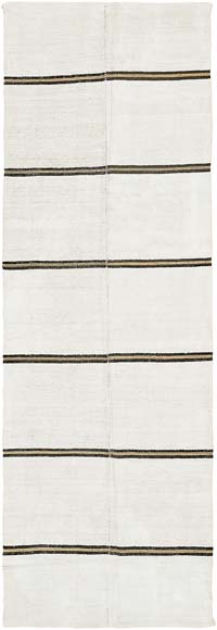 Alfombra Kilim Vintage de Cáñamo de Anatolia - 136 cm x 362 cm