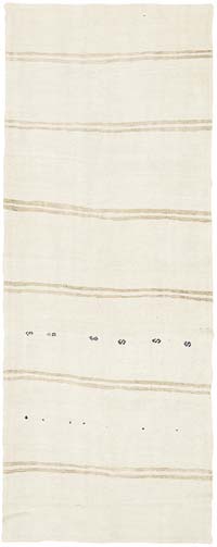 Alfombra Kilim Vintage de Cáñamo de Anatolia - 153 cm x 380 cm