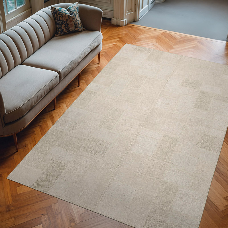 Patchwork Hemp Kilim Rug - 6' 6" x 9' 7" (78" x 115") - K0070595