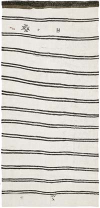 Vintage Anatolian Hemp Kilim Rug - 5' 11" x 12' 2" (71" x 146")