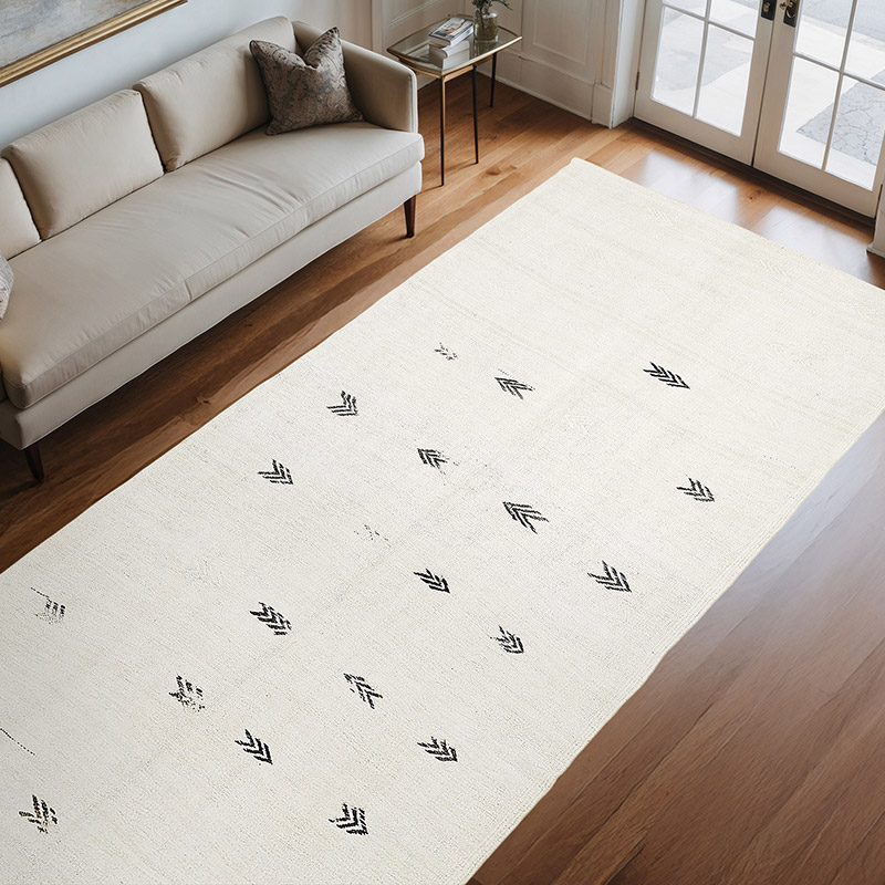 Vintage Anatolian Hemp Kilim Rug - 5' 10" x 11' 3" (70" x 135") - K0070614