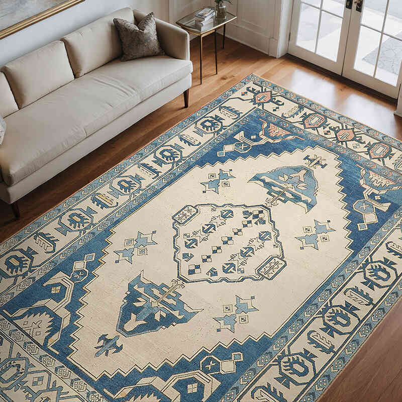 Vintage Turkish Hand-Knotted Rug - 7' 10" x 11' 9" (94" x 141") - K0070687