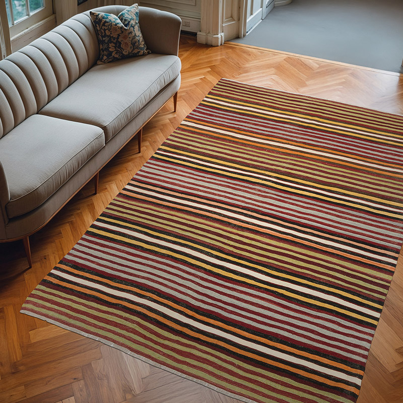 Vintage Konya Kilim Rug - 6' 3" x 9' 4" (75" x 112") - K0070693