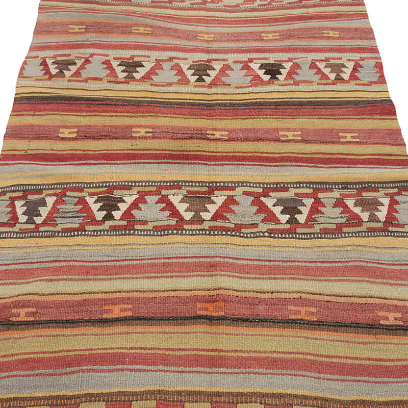 Vintage Afyon Kilim Rug - 3' 6" x 7' 9" (42" x 93") - K0070696