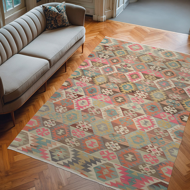 Vintage Tavas Kilim Rug - 6'  x 8' 11" (72" x 107") - K0070718