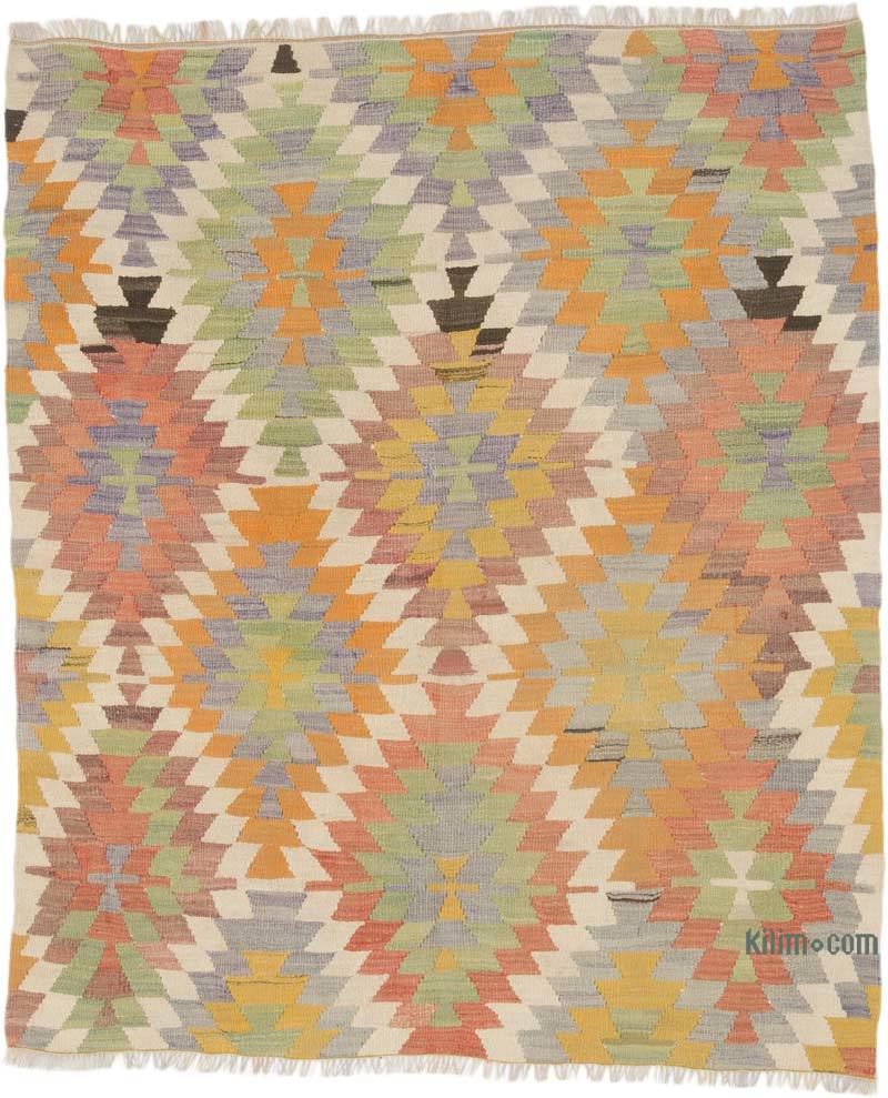 Vintage Denizli Kilim Rug - 3' 9" x 4' 6" (45" x 54") - K0070723
