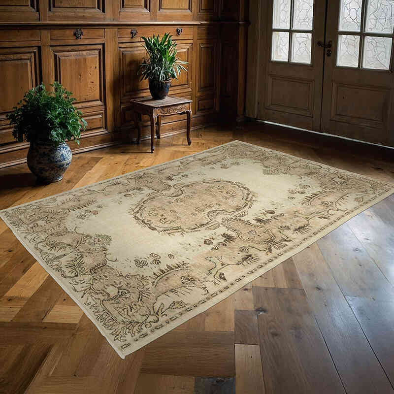 Alfombra Vintage Turca Anudada a Mano - 176 cm x 261 cm - K0070754