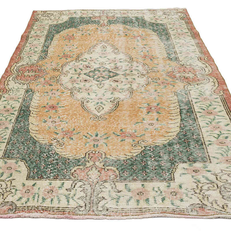 Alfombra Vintage Turca Anudada a Mano - 122 cm x 212 cm - K0070755