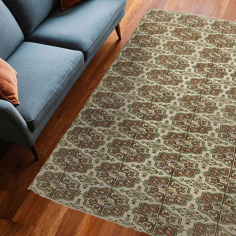 Alfombra Vintage Turca Anudada a Mano - 182 cm x 242 cm - K0070762