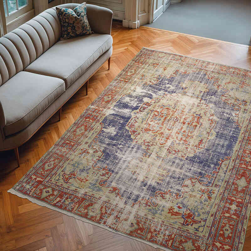 Alfombra Vintage Turca Anudada a Mano - 220 cm x 292 cm - K0070763