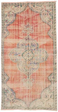 Vintage Turkish Hand-Knotted Rug - 4' 8" x 8' 11" (56" x 107")