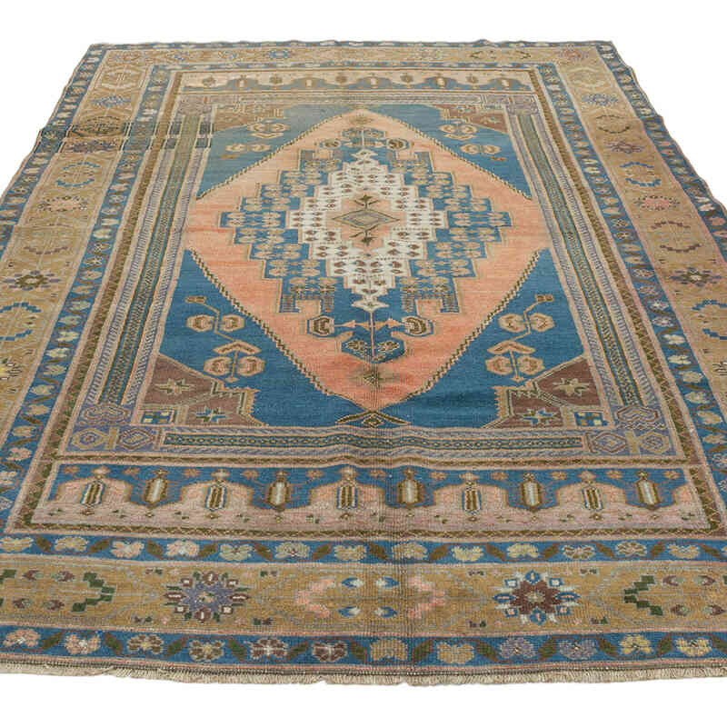 Alfombra Vintage Turca Anudada a Mano - 154 cm x 257 cm - K0070799