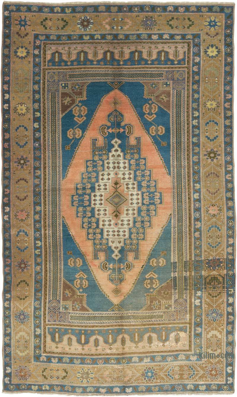 Alfombra Vintage Turca Anudada a Mano - 154 cm x 257 cm - K0070799