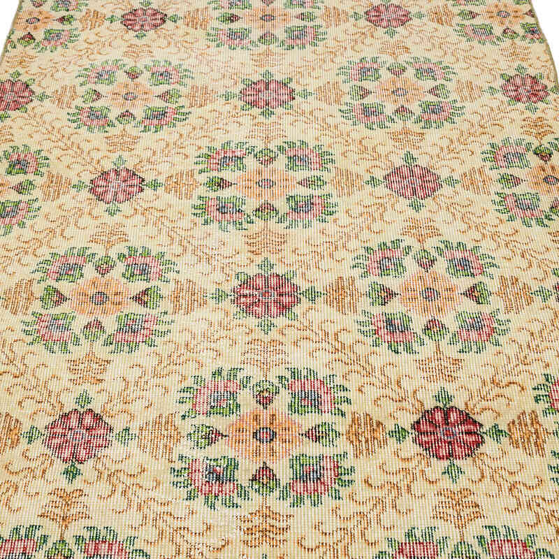 Alfombra Vintage Turca Anudada a Mano - 110 cm x 190 cm - K0070805
