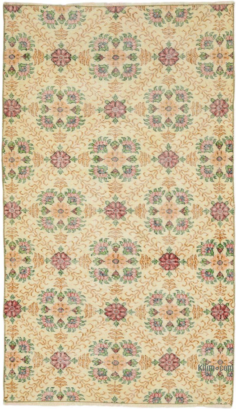 Alfombra Vintage Turca Anudada a Mano - 110 cm x 190 cm - K0070805