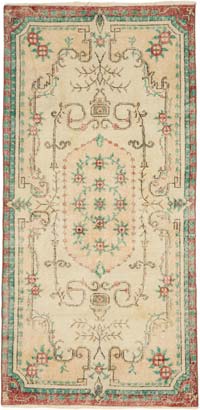 Vintage Turkish Hand-Knotted Rug - 3' 7" x 7' 4" (43" x 88")