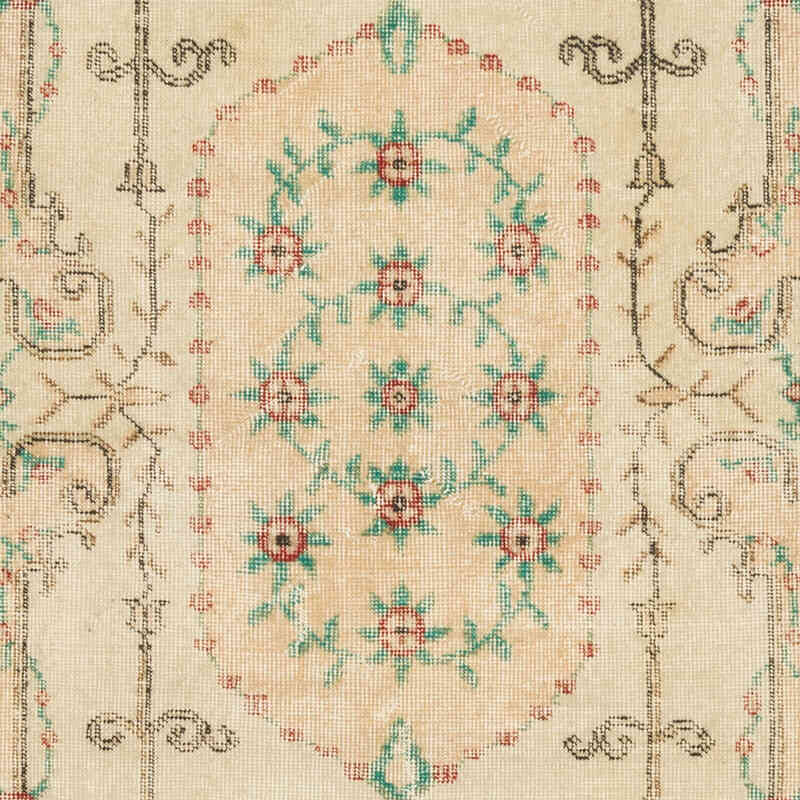 Alfombra Vintage Turca Anudada a Mano - 110 cm x 223 cm - K0070806