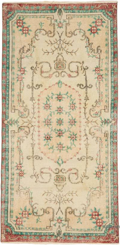 Alfombra Vintage Turca Anudada a Mano - 110 cm x 223 cm