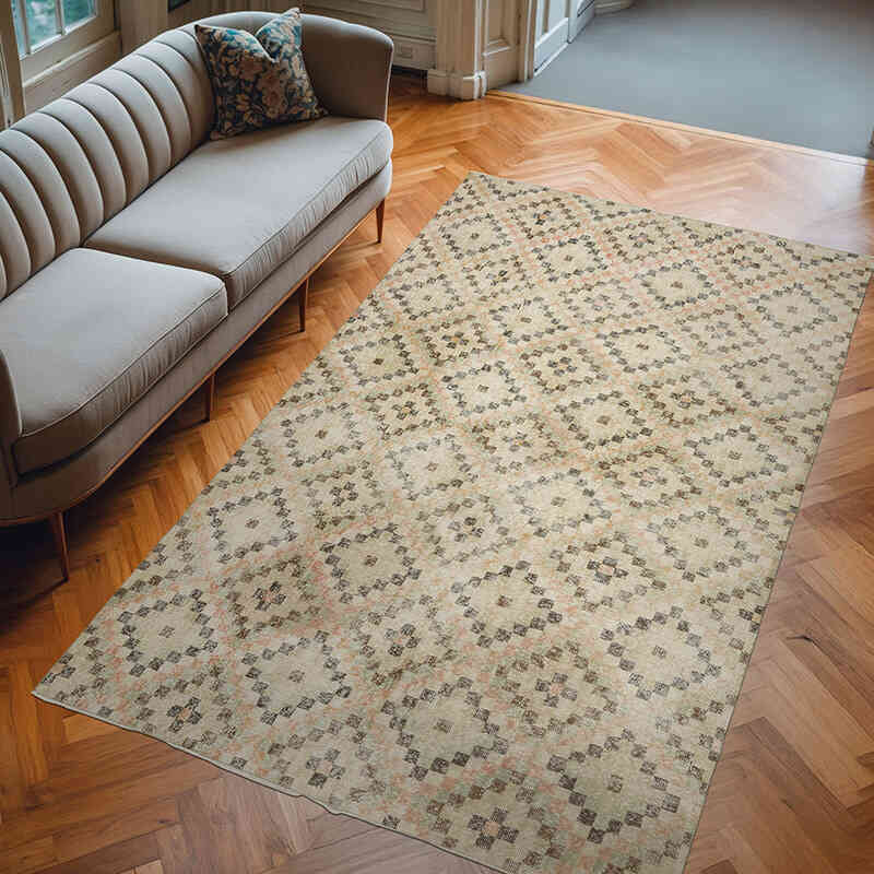 Vintage Turkish Hand-Knotted Rug - 6' 2" x 10' 2" (74" x 122") - K0070827