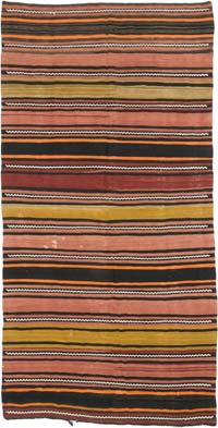 Vintage Turkish Kilim Rug - 5' 3" x 10' 3" (63" x 123")