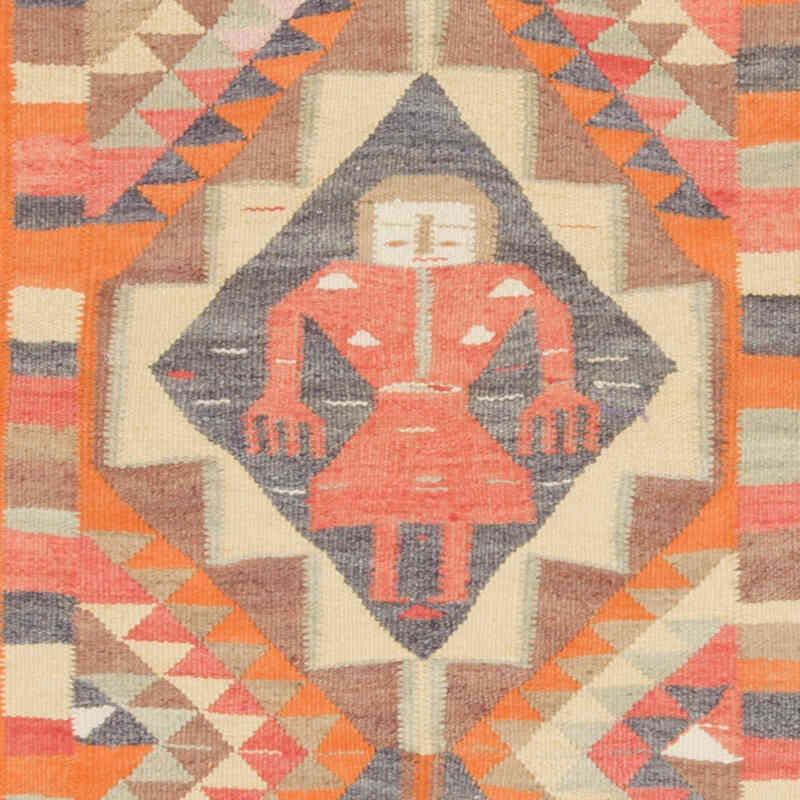 Alfombra Kilim Tribal Vintage - 95 cm x 365 cm - K0070835