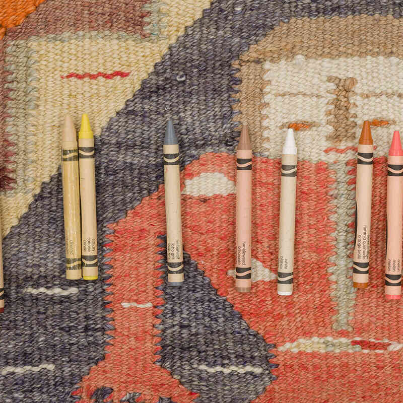 Alfombra Kilim Tribal Vintage - 95 cm x 365 cm - K0070835