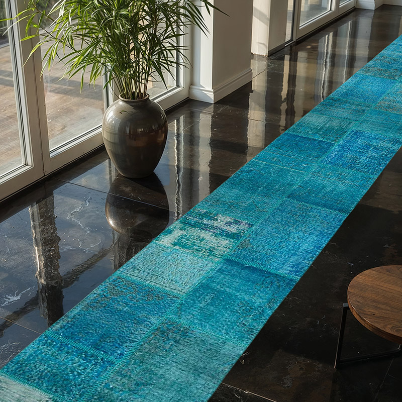Alfombra De Retazos Turca Sobre-teñida - 80 cm x 748 cm - K0070849