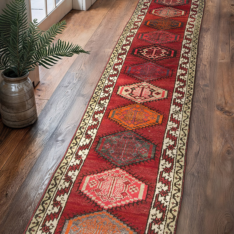 Alfombra Vintage de pasillo - 88 cm x 426 cm - K0070855
