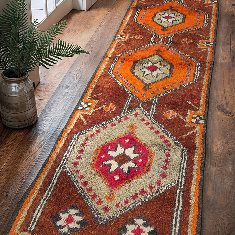 Vintage Tribal Runner Rug - 3' 1" x 10' 8" (37" x 128") - K0070860