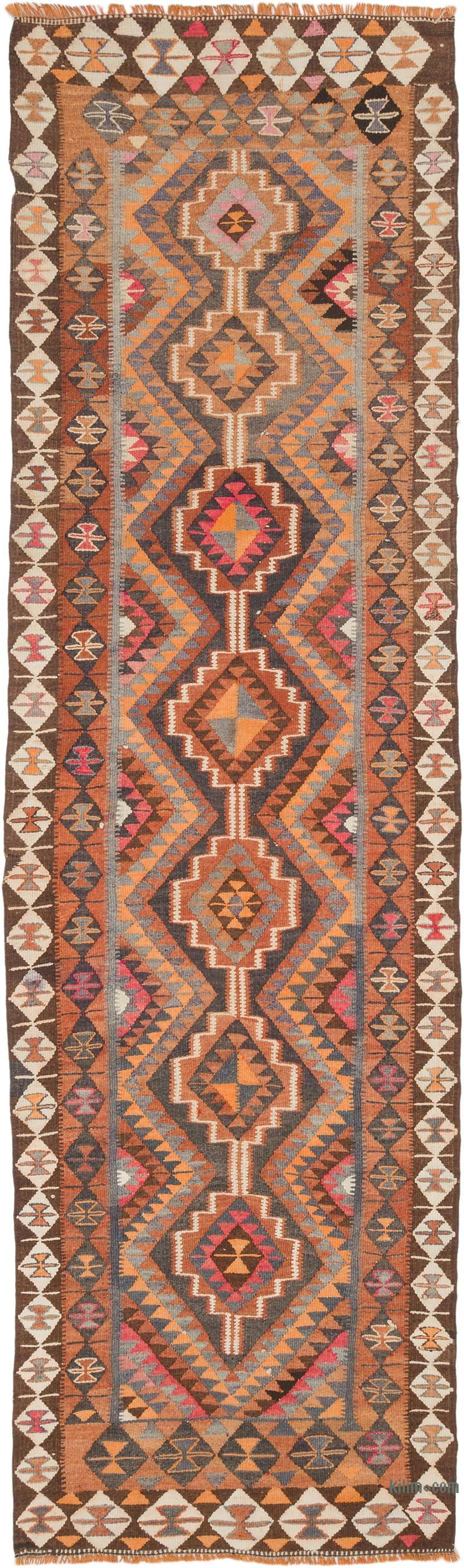 Vintage Tribal Kilim Runner - 3' 6" x 11' 8" (42" x 140") - K0070866