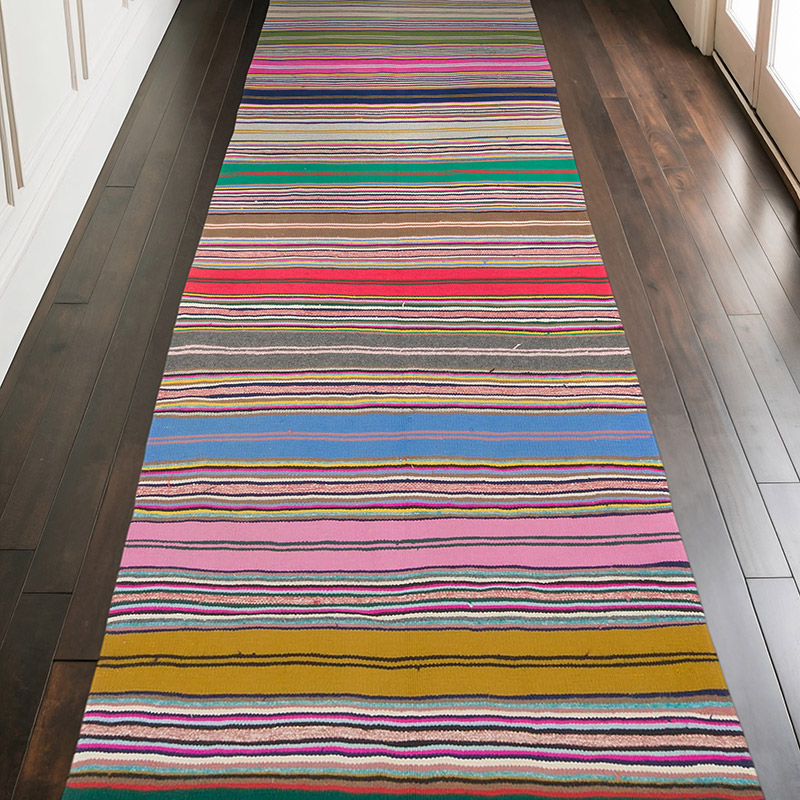 Vintage Turkish Kilim Runner - 4' 1" x 11' 4" (49" x 136") - K0070867