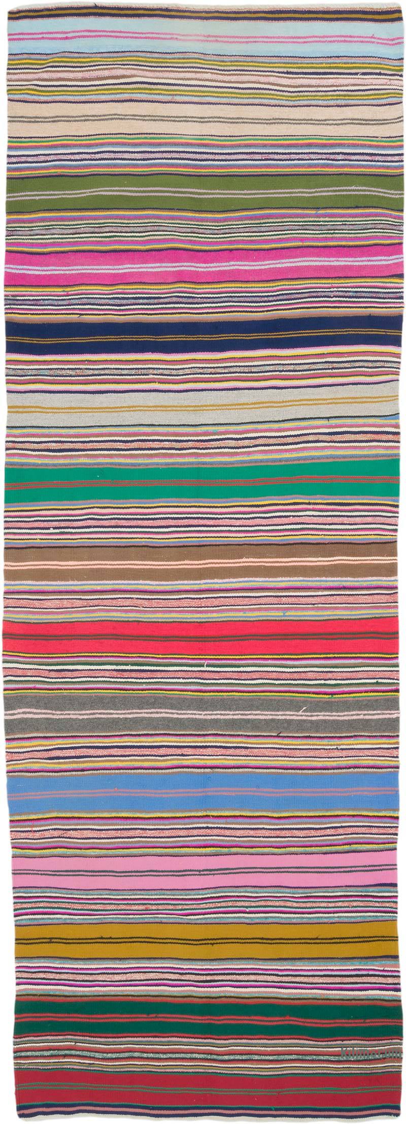 Vintage Turkish Kilim Runner - 4' 1" x 11' 4" (49" x 136") - K0070867