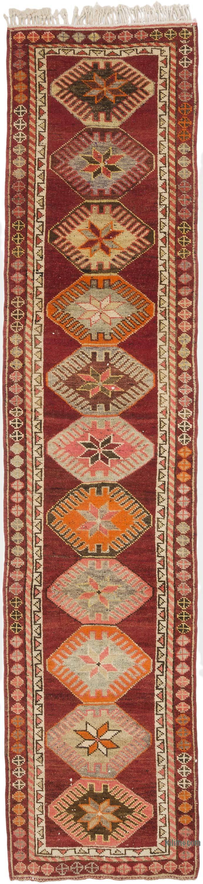 Vintage Tribal Runner Rug - 2' 9" x 12' 2" (33" x 146") - K0070874