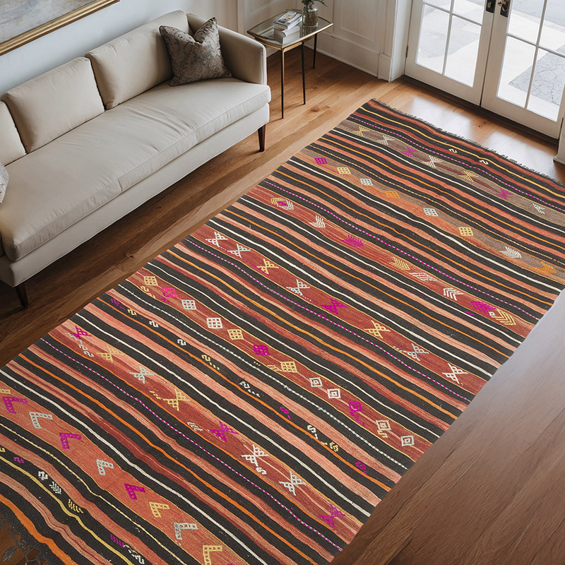 Alfombra Vintage Kilim Turca - 182 cm x 326 cm - K0070878