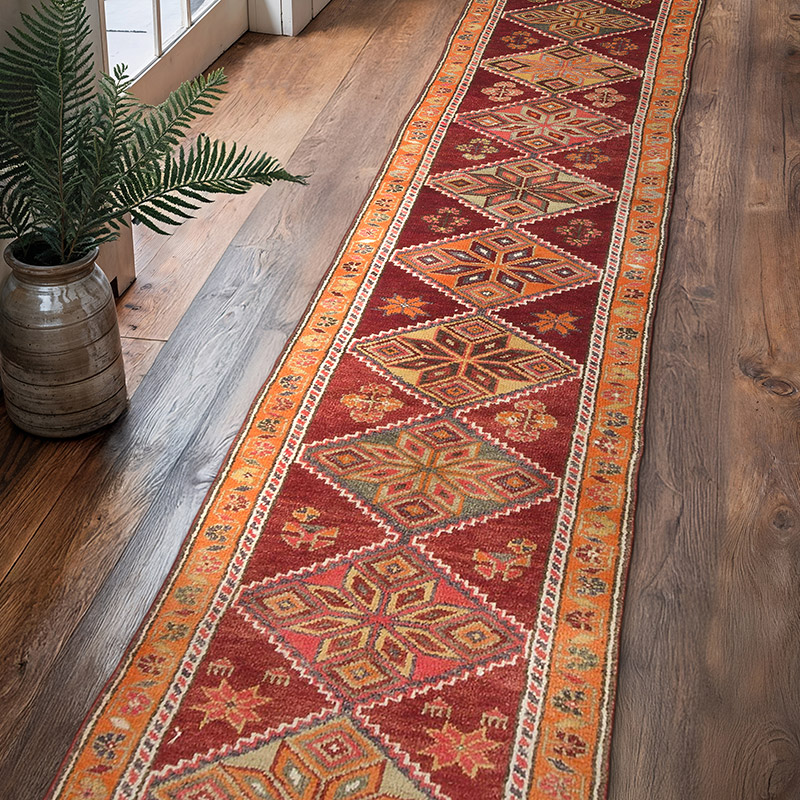 Vintage Tribal Runner Rug - 2' 10" x 13' 3" (34" x 159") - K0070901