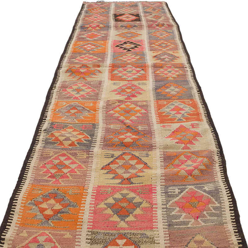Vintage Tribal Kilim Runner - 3' 1" x 11' 6" (37" x 138") - K0070915