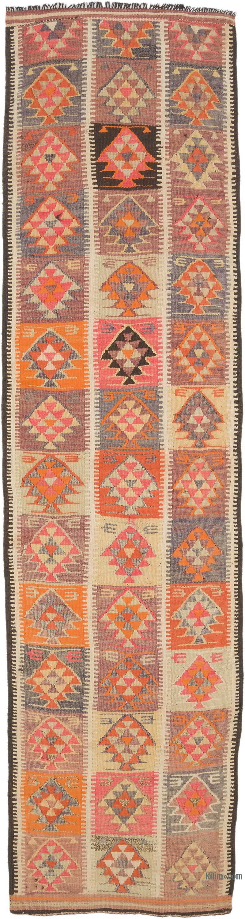 Vintage Tribal Kilim Runner - 3' 1" x 11' 6" (37" x 138") - K0070915