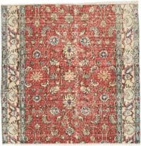 El Dokuma Vintage Halı - 111 cm x 111 cm